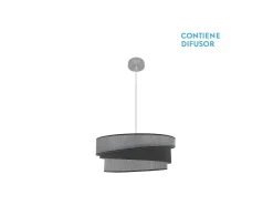 Colgante De 2 Luces Niquel/gris Modelo Hara Regulable