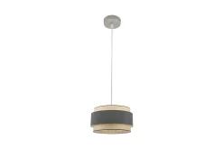 Colgante De Una Luz Con Pantalla Kandy Natural/gris