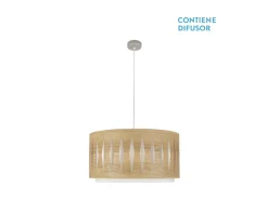 Colgante En Color Madera Claray Metal Niquel Alexandra
