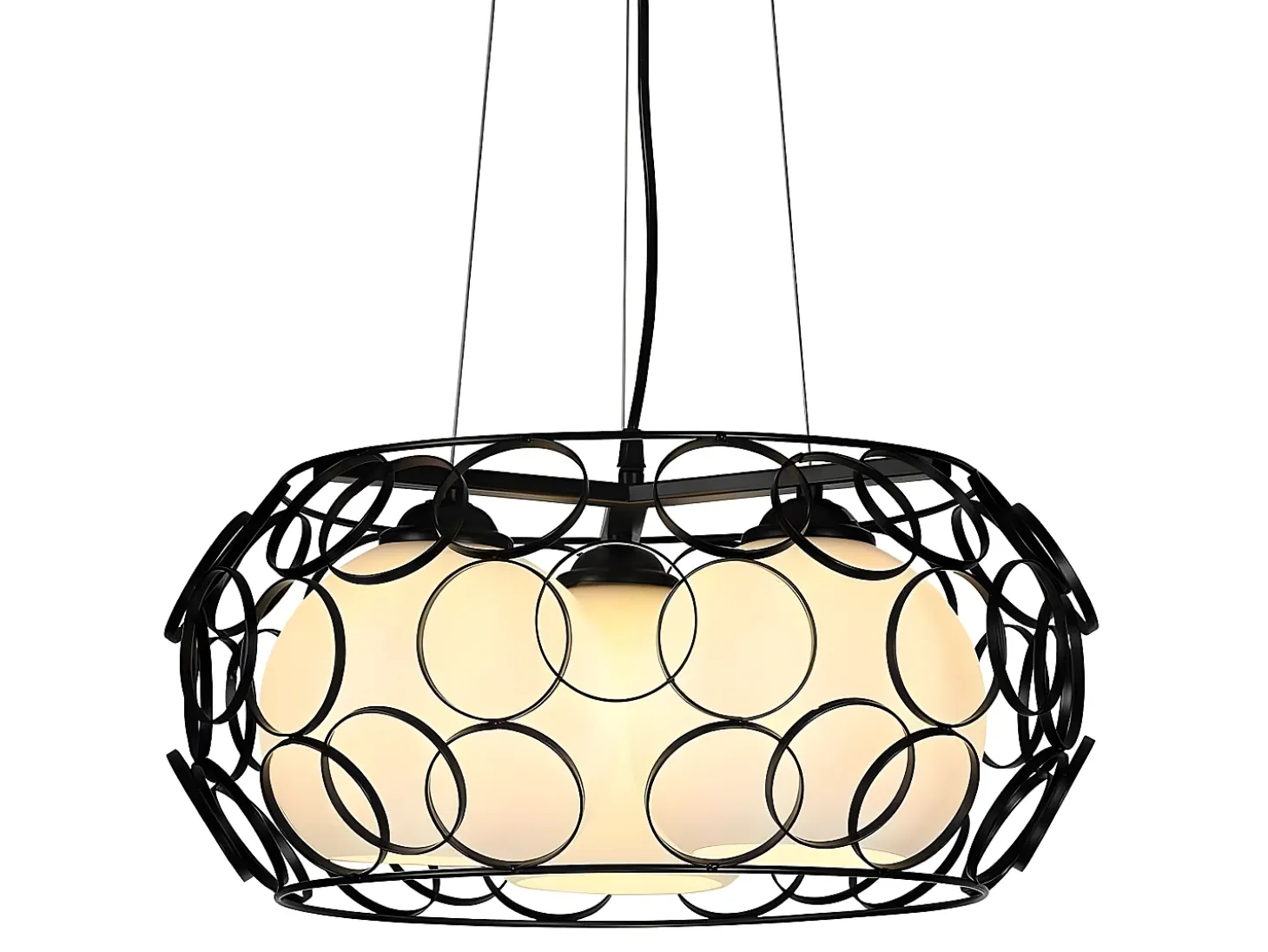 Colgante Grande De 3 Luces Modelo Peregrino Con Tulipas Esfericas