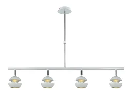 Colgante Lineal De Cuatro Luces Beethoven Blanco/plata