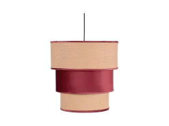 Colgante Lucio De 3 Pantallas Y Una Luz E27 Rojo Vino