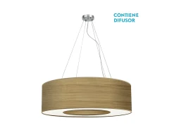 Colgante Mediano Modelo Haiti Cromo/madera Clara