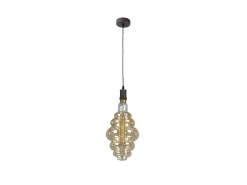 Colgante Modelo Loreto Marron Con Bombilla
