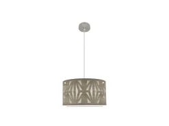 Colgante Niquel/madera Gris Modelo Katerina 1xe27 Regulable
