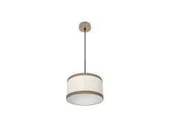 Colgante Realizado En Metal Color Cuero 1luz Modelo Soprano Regulable