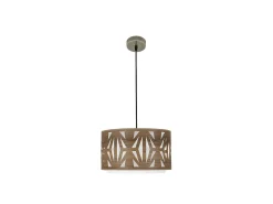 Colgante Regulable Modelo Katerina 1xe27 Cuero/madera Oscura