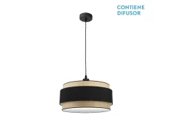 Colgante Regulable Modelo Kandy 2xe27 Natural/negro