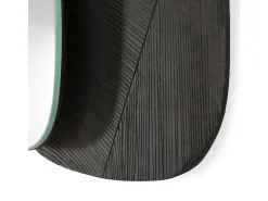 Conjunto de 3 espejos de pared de madera negros VINCY