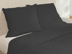 Conjunto de cama de satén 108 hilos/ cm² - Funda 240 x 260 cm + 2 fundas de almohada 63 x 63 cm - Gris - TALORA