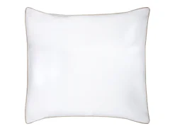 Conjunto de cama en percal 80 hilos/ cm² - Funda 240 x 260 cm + 2 fundas de almohada - Blanco y beige- AGAMI