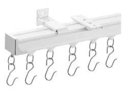 Conjunto de Rieles SucceBuy para Cortinas de Techo 360cm, Sistema Corredizo para Cortinas, Ganchos y Ferretería, Blanco para Salón y Dormitorio