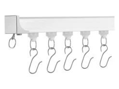 Conjunto de Rieles SucceBuy para Cortinas de Techo 360cm, Sistema Corredizo para Cortinas, Ganchos y Ferretería, Blanco para Salón y Dormitorio