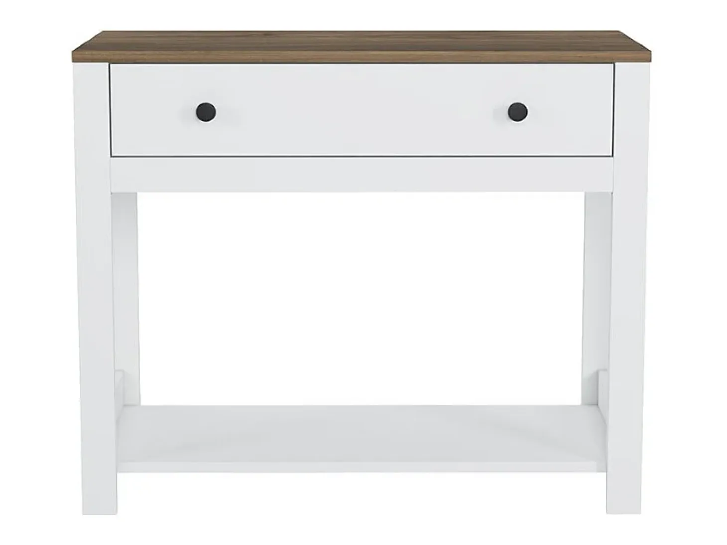 Consola para recibidor color blanco negro estilo clásico con cajón Corlay - Blanco