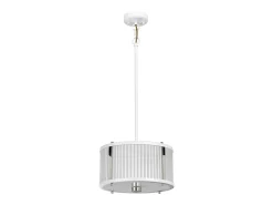 Corona Cylindrical 2 Light Pendel, Vit polerad nickel, frostat glas