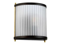 Corona Flush 1 ljus vägglampa, museumsbrons, frostat glas