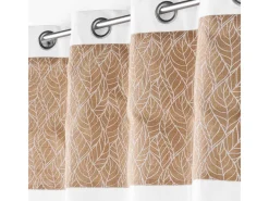 Cortina bi material con lona de yute estampada 140 x 240 cm
