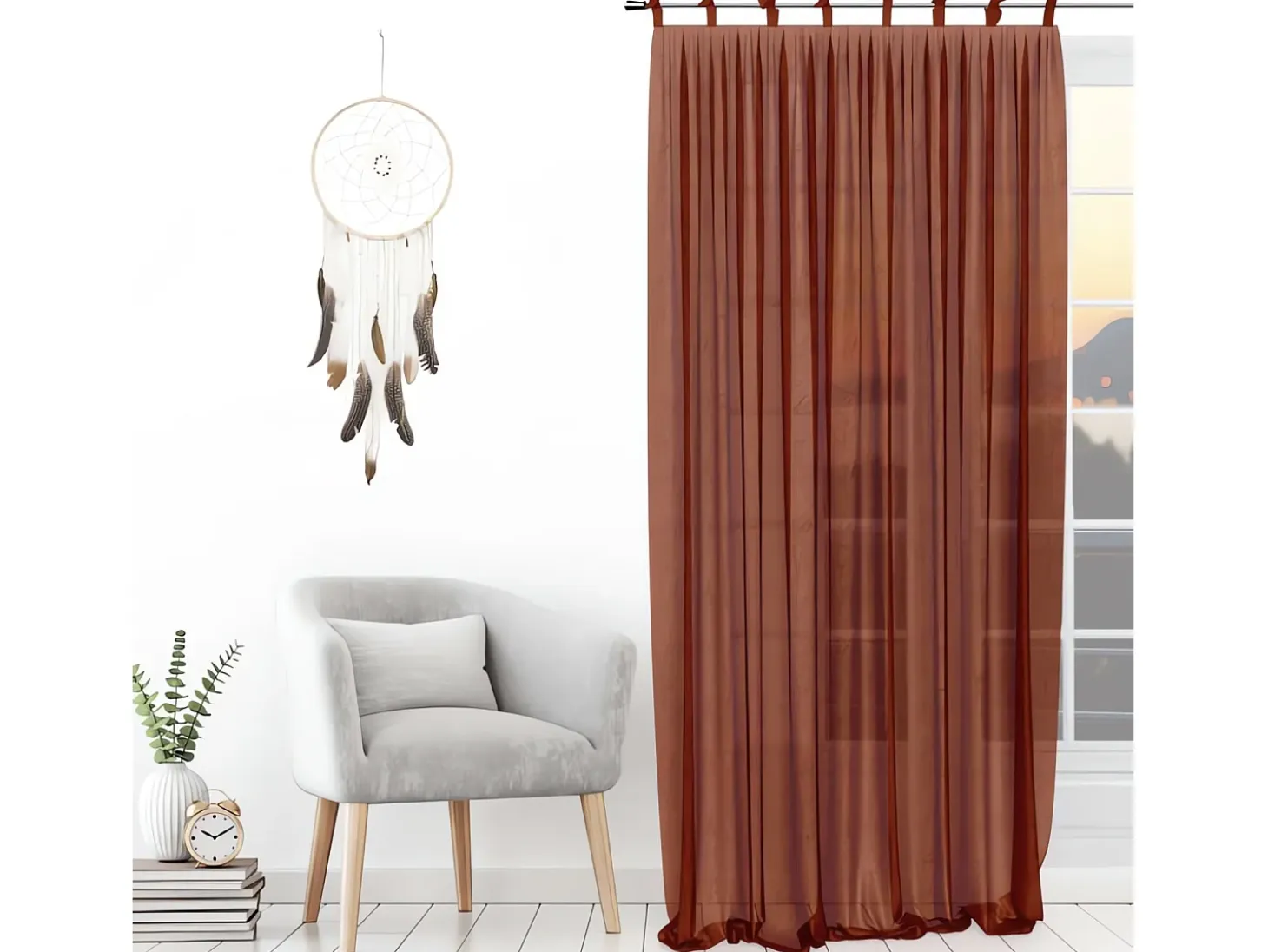 Cortina con nudos 135x250 cm SPIRIT Ladrillo