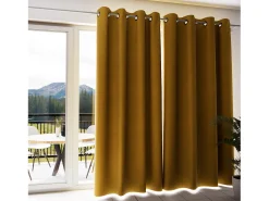 Cortina con ojales aislante y 100% opaca 135x250 cm mostaza ECLIPSE, por Soleil d'ocre