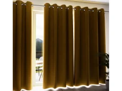 Cortina con ojales aislante y 100% opaca 135x250 cm mostaza ECLIPSE, por Soleil d'ocre