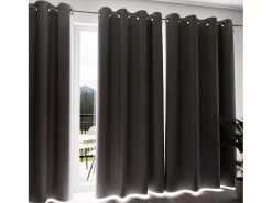 Cortina con ojales aislante y 100% opaca 135x300 cm ECLIPSE gris, por Soleil d'ocre