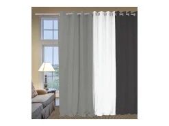 Cortina con ojales de algodón puro 135x250 cm PANAMA gris claro