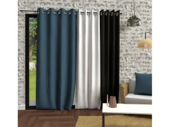 Cortina con ojales de microfibra lavados 135x250 cm BOHEME azul