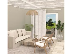 Cortina con ojales especial para ventanal 280x250 cm CELIA taupe, por Soleil d'Ocre