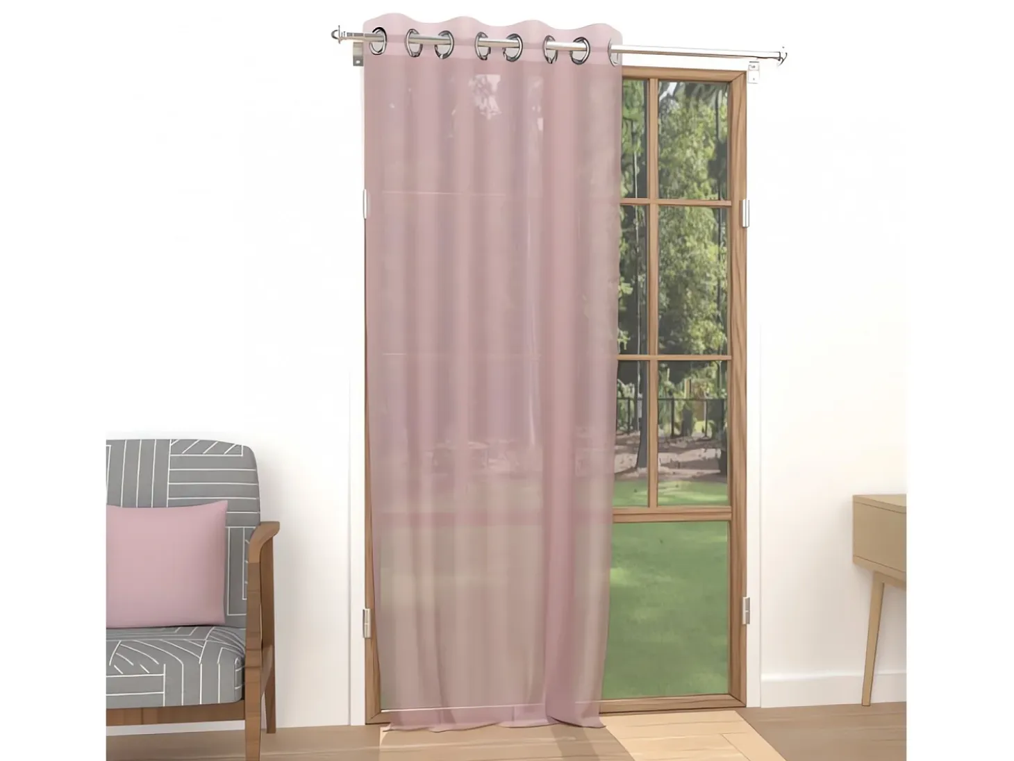 Cortina con ojales 135x250 cm ALIX rosa, de Soleil d'ocre