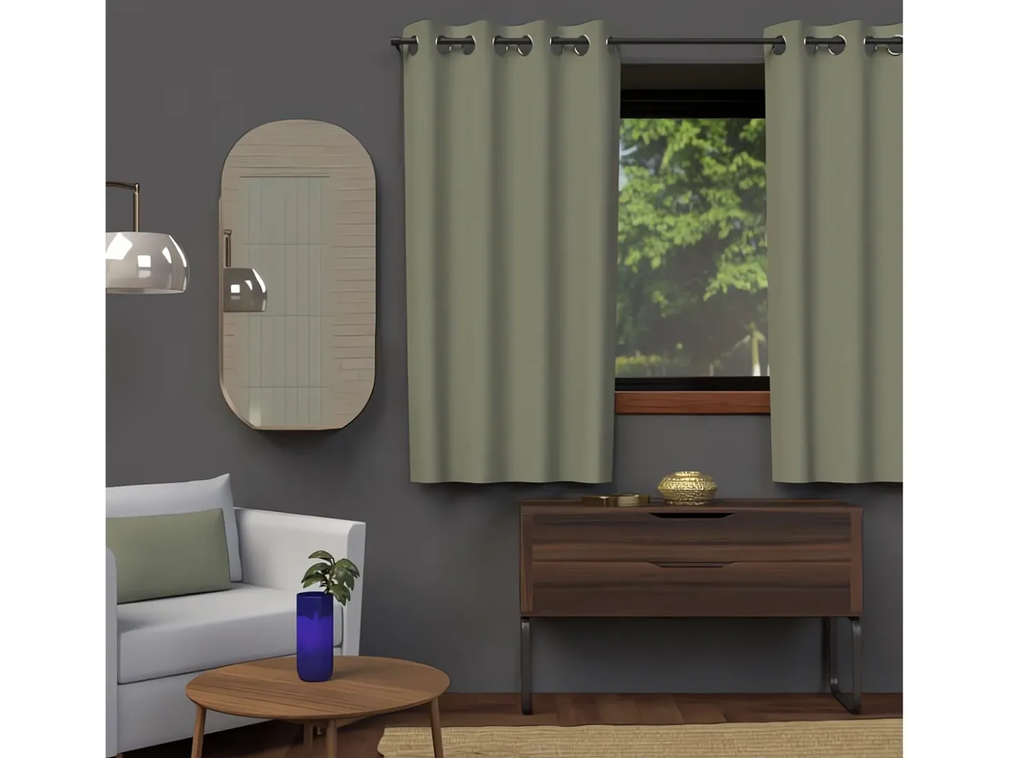 Cortina con ojales 135x180 cm BLACKOUT caqui