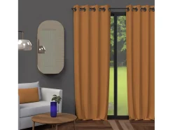 Cortina con ojales 135X250 cm BLACKOUT ocre