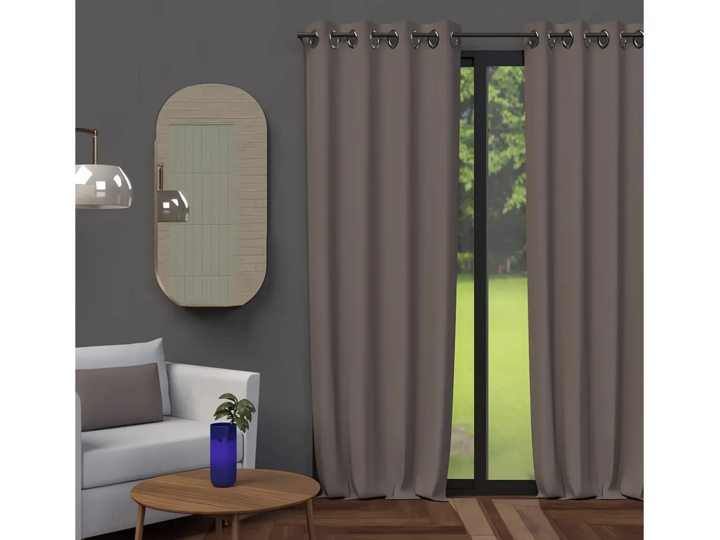 Cortina con ojales 135X250 cm BLACKOUT moka
