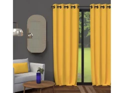 Cortina con ojales 135X250 cm BLACKOUT amarillo radiante