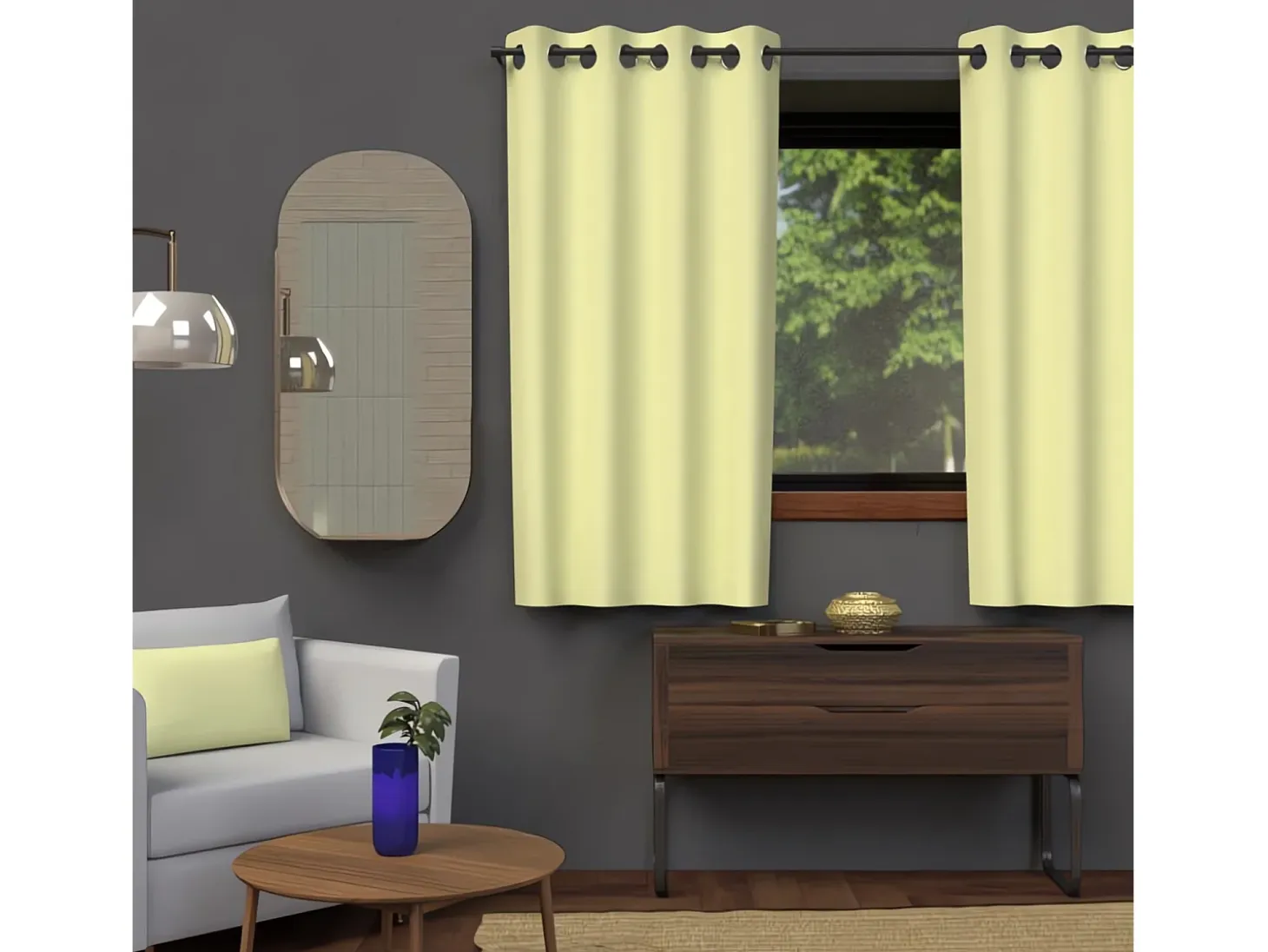 Cortina con ojales 135x180 cm LEMON green blackout