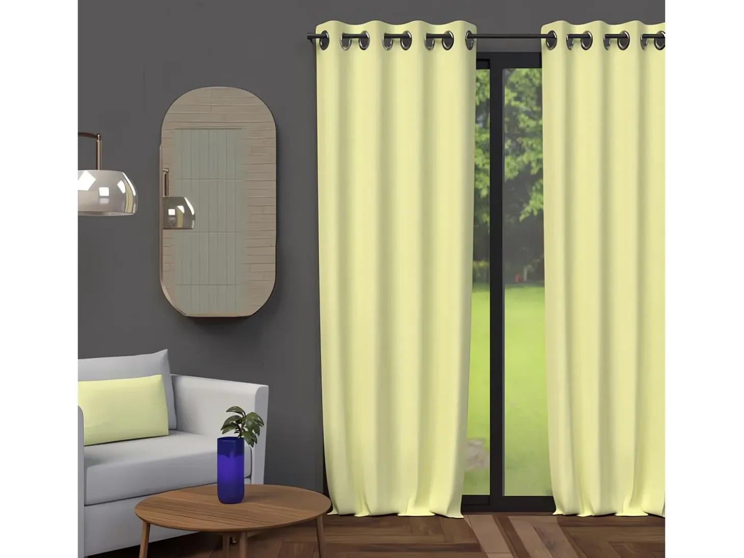 Cortina con ojales 135x250 cm LEMON green blackout