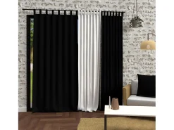 Cortina con patas de microfibra lavada 135x250 cm BOHEME negro