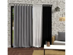 Cortina con patas en microfibra lavada 135x250 cm BOHEME gris