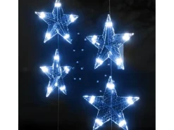 Cortina de luces estrellas 200 LEDs azul 8 funciones