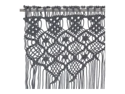 Cortina de macramé algodón gris antracita 140x240 cm ES508146