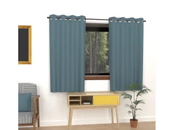 Cortina lisa con ojales antiarrugas 135X180 cm ALIX celadón azul, por Soleil d'ocre
