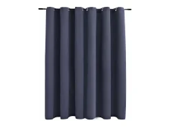 Cortina opaca con anillas de metal gris antracita 290x245 cm ES515943