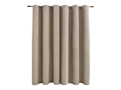 Cortina opaca con anillas de metal beige 290x245 cm ES555389