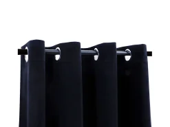 Cortina opaca con anillas de metal terciopelo negro 290x245 cm ES852763