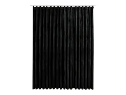 Cortina opaca con ganchos terciopelo negro 290x245 cm ES205256