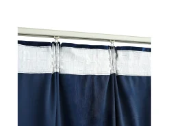 Cortina opaca con ganchos terciopelo azul oscuro 290x245 cm ES489001