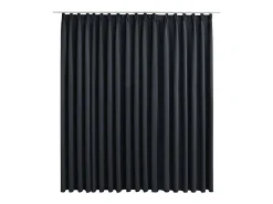 Cortina opaca con ganchos negro 290x245 cm ES251133