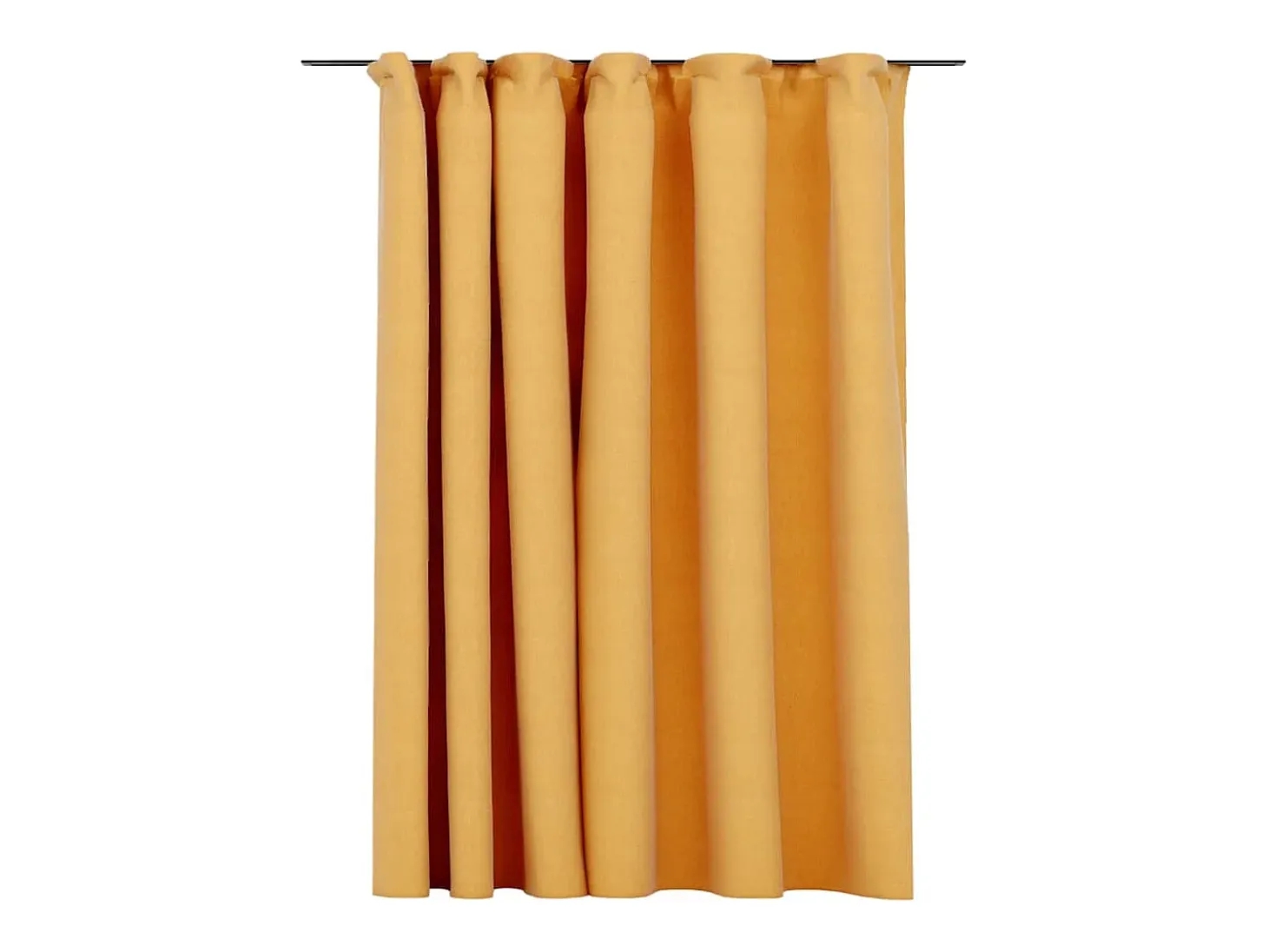 Cortina opaca con ganchos look de lino amarillo 290x245 cm ES963811