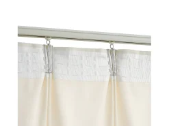 Cortina opaca con ganchos terciopelo color crema 290x245 cm ES339856