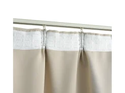 Cortina opaca con ganchos beige 290x245 cm ES695264