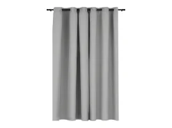 Cortina opaca con ojales look de lino gris 290x245 cm ES155412